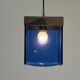 Art Deco ceiling light in blue glass and chrome, 1950s, Italy