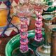 Set of two vintage Murano glass palm tree candle holders
