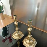 Pair of gilded bronze candlesticks from the Louis XIV period