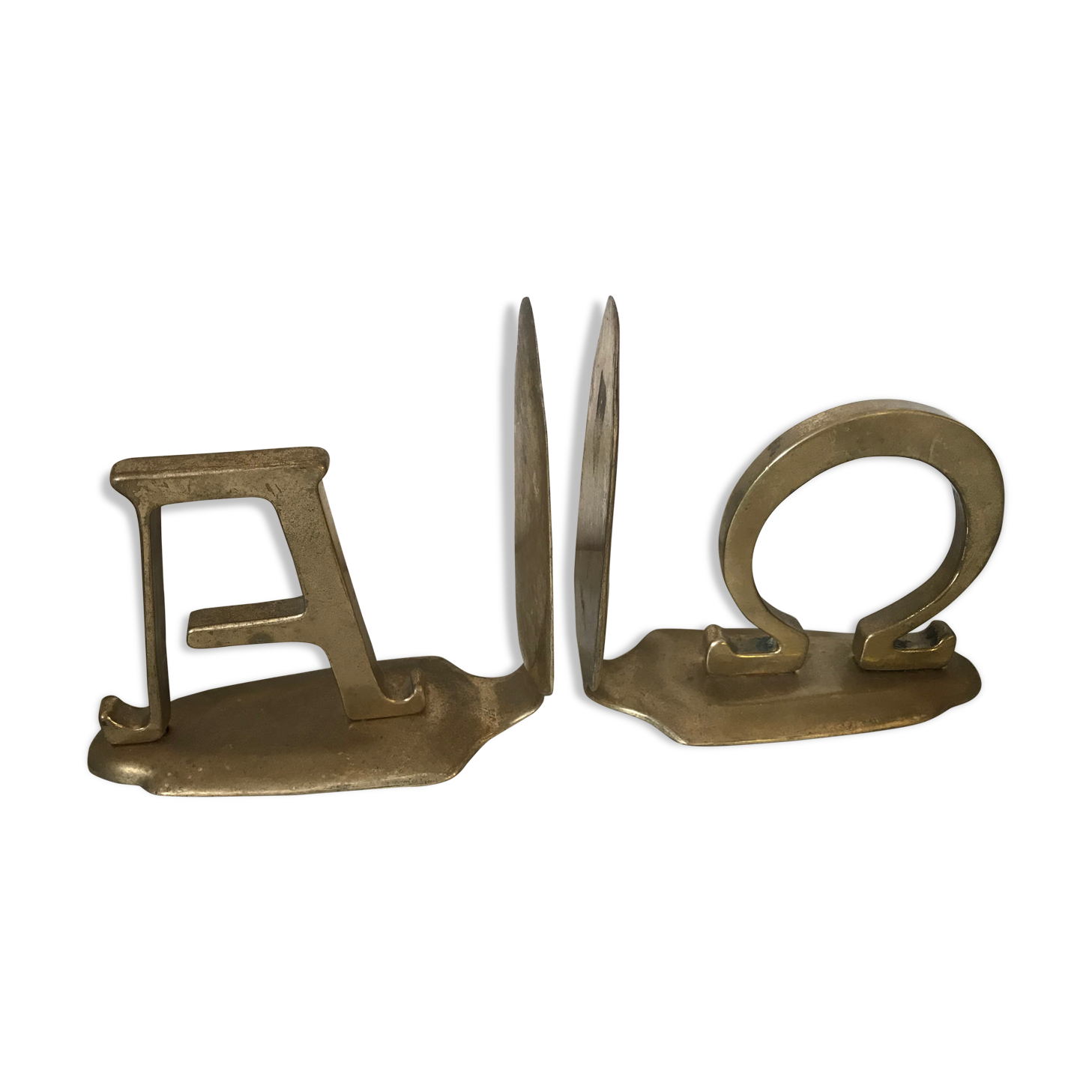 Pair of vintage brass bookends