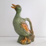 Carafe canard en barbotine
