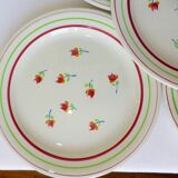 5 flat plates of Gien model Marie Laure 220536