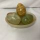 Series of three onyx eggs and XXth cup