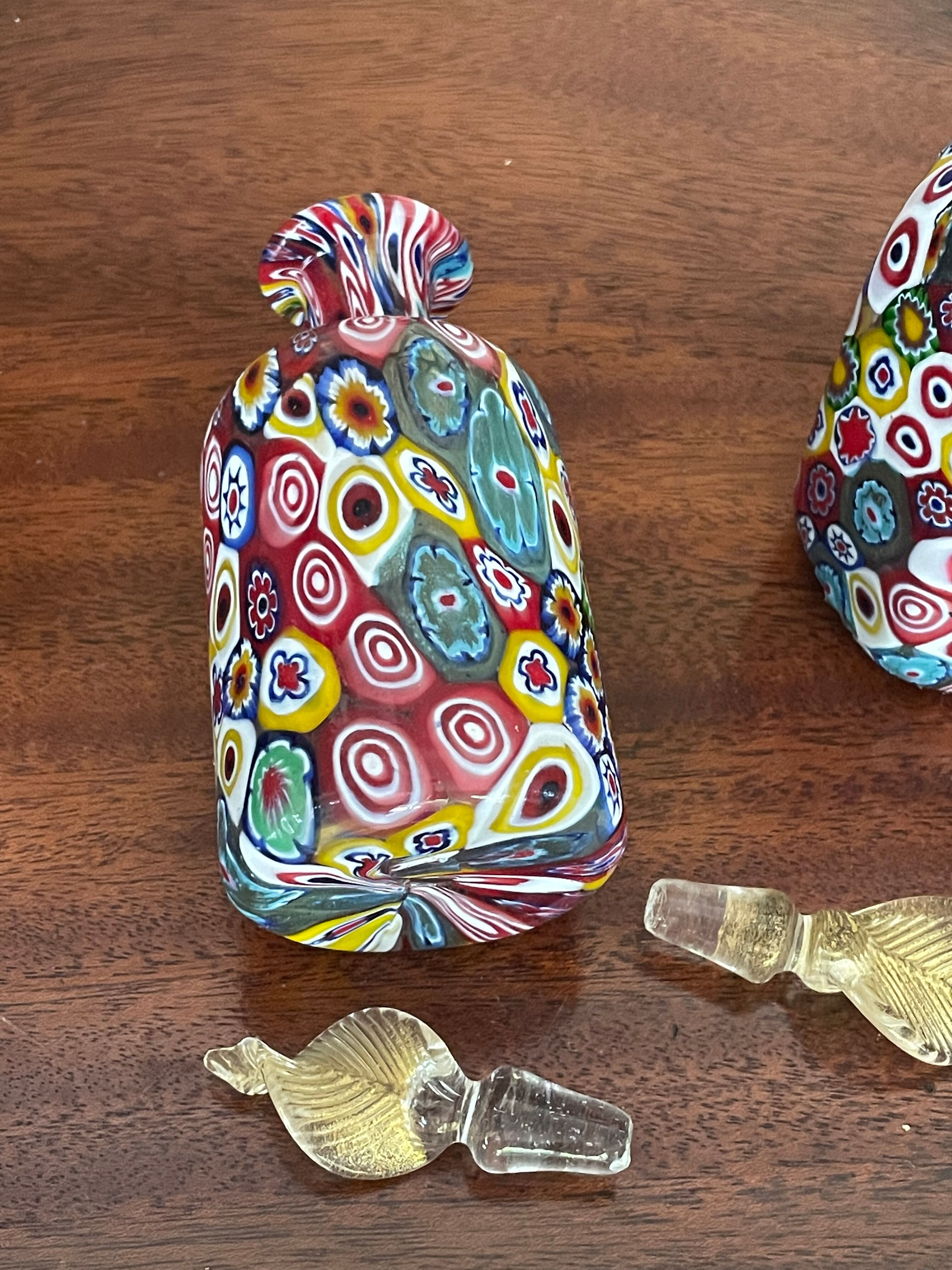 Flacons millefiori Murano vintage