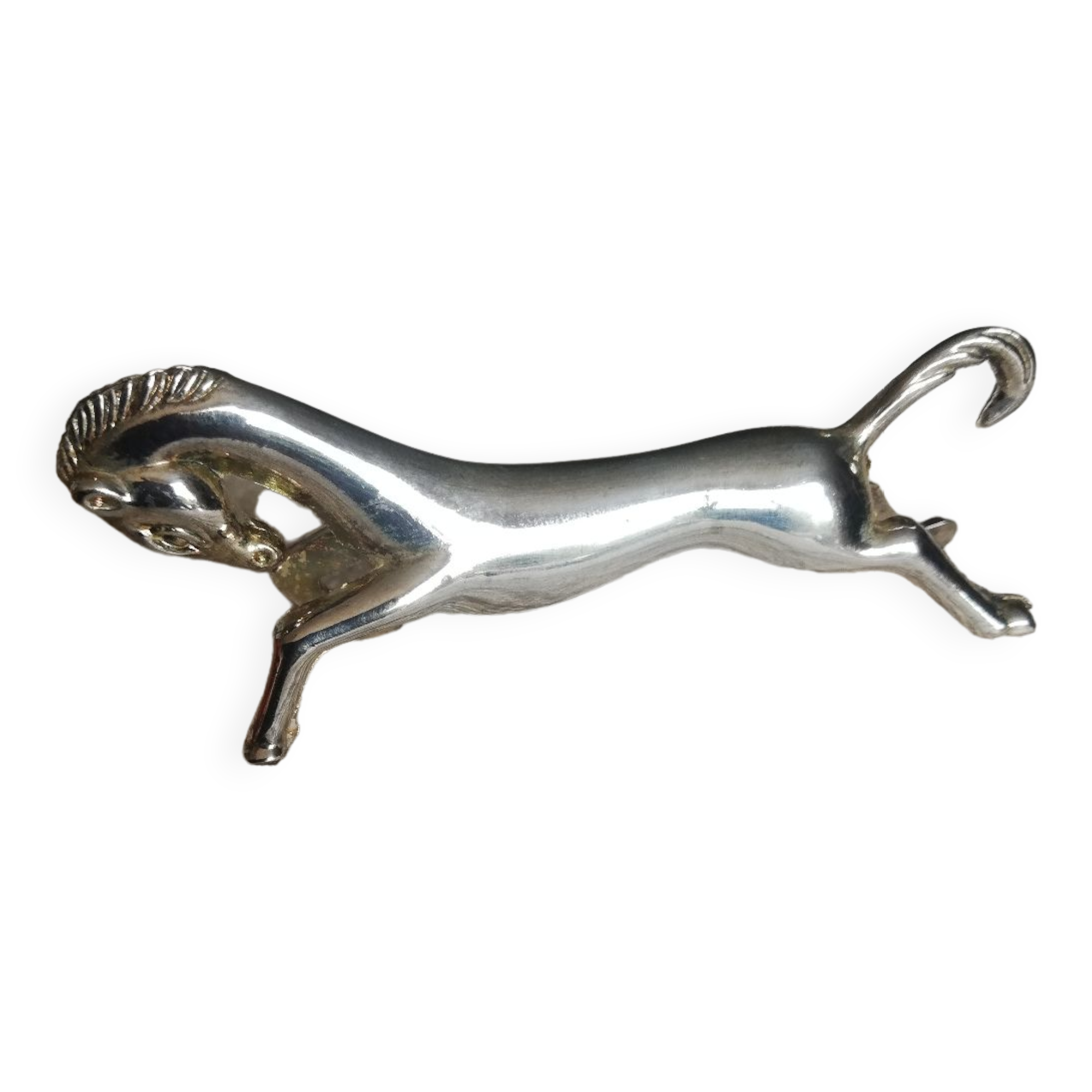 Un porte-couteau cheval métal argenté