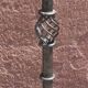 Candle holder or wrought iron candlestick (height 72 cm)