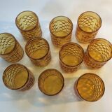 10 vintage "pineapple" glasses