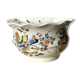 Flower holder old wall flower in earthenware signed MD porcelain hand painting
