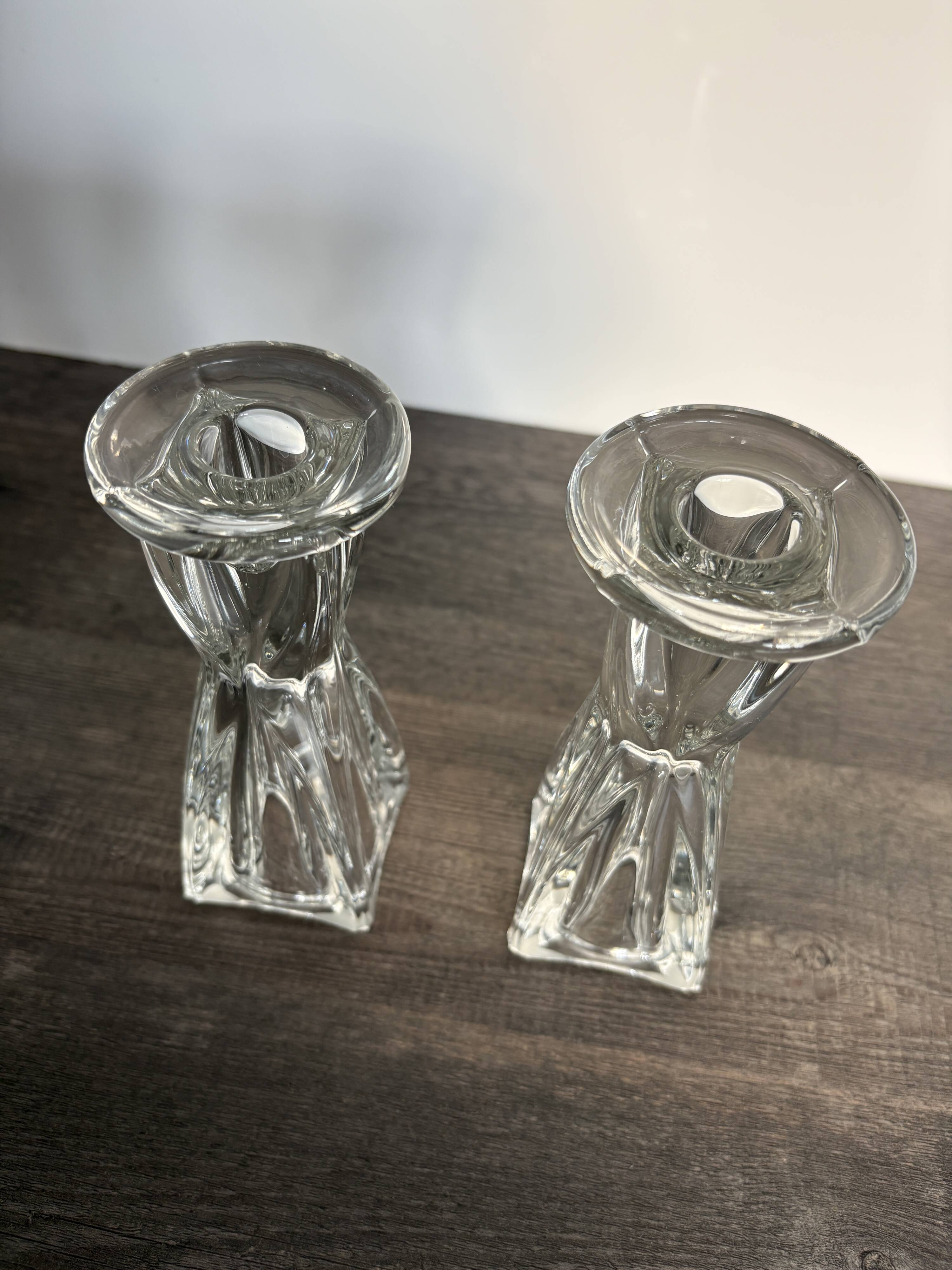 Vintage glass candlestick holders – Scandinavian design