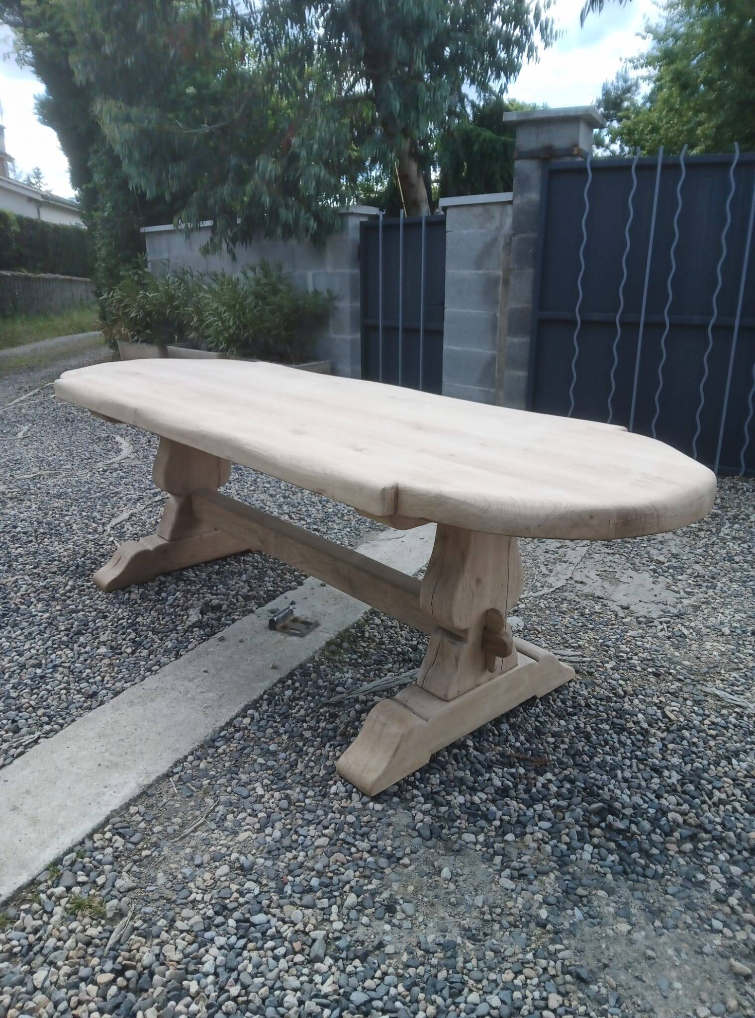 Large monastery table made of solid oak.