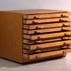 Antique plan cabinet made of beech wood – Slovakia, circa 1960