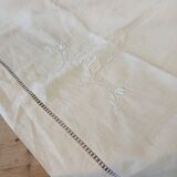 Pure linen canvas sheet/tablecloth/curtain "Blue flower"