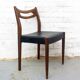 Teak and Black Leatherette Chairs, 1950s, Set of 6