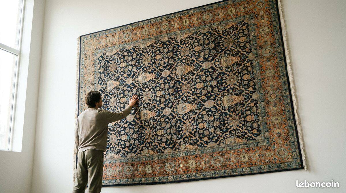 Handmade wool Penjab oriental rug: 315 x 245 cm