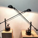 Pair of articulated desk lamps from the 80s