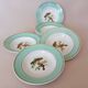 8 soup plates Fenal Badonviller "Birds" vintage 1950s