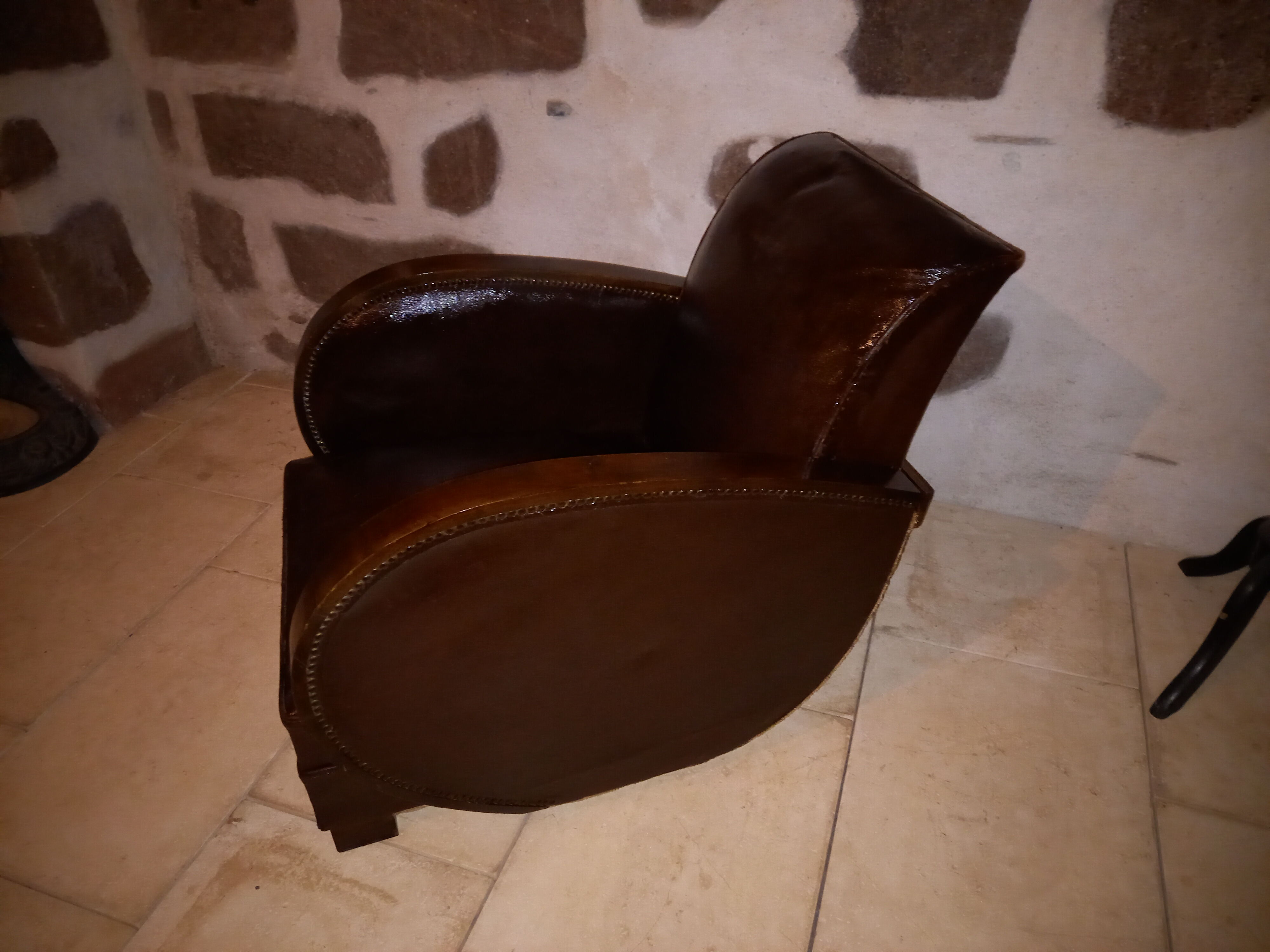 Fauteuil clubs art deco cuir