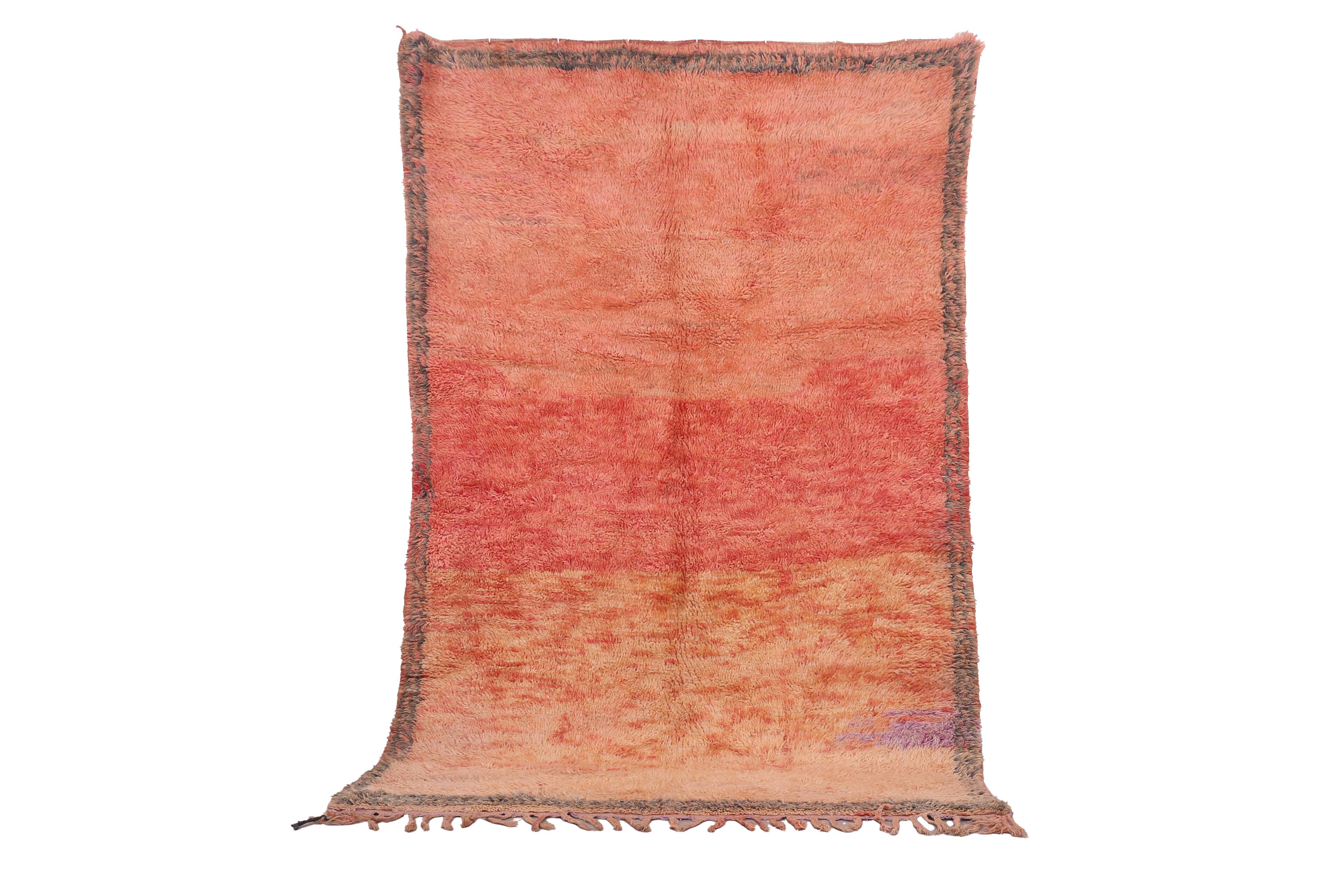 Peach Vintage Moroccan Rug 160 x 260 cm - Berber Wool Rug - Handmade Rug