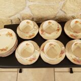 Service 6 people 6 plates, cups and saucers