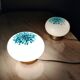 Pair of Postmodern White and Light Blue Murano Glass Table Lamps, Italy