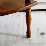 Rustic turned wood corner shelf