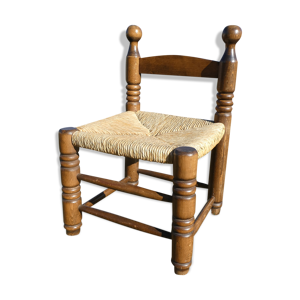 Chaise basse paillée