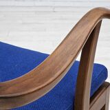 1960s, Danish easy armchair by Fritz Hansen, wool fabric, beech wood.