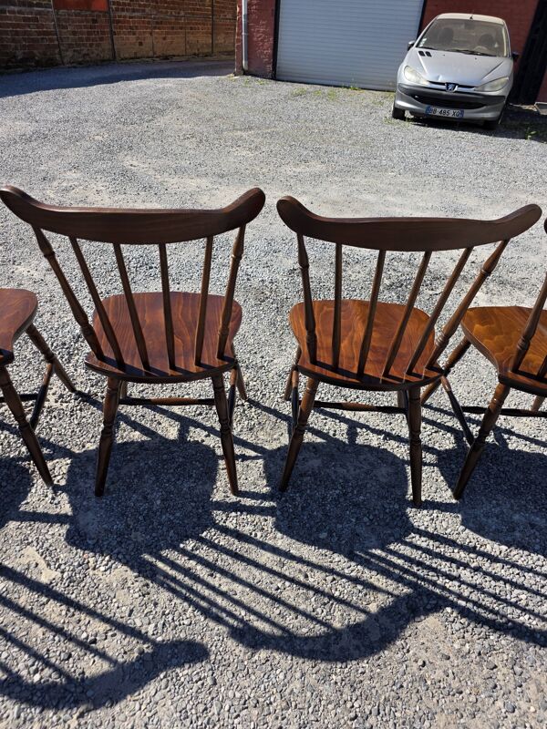 6 chaises western en hêtre des années 60