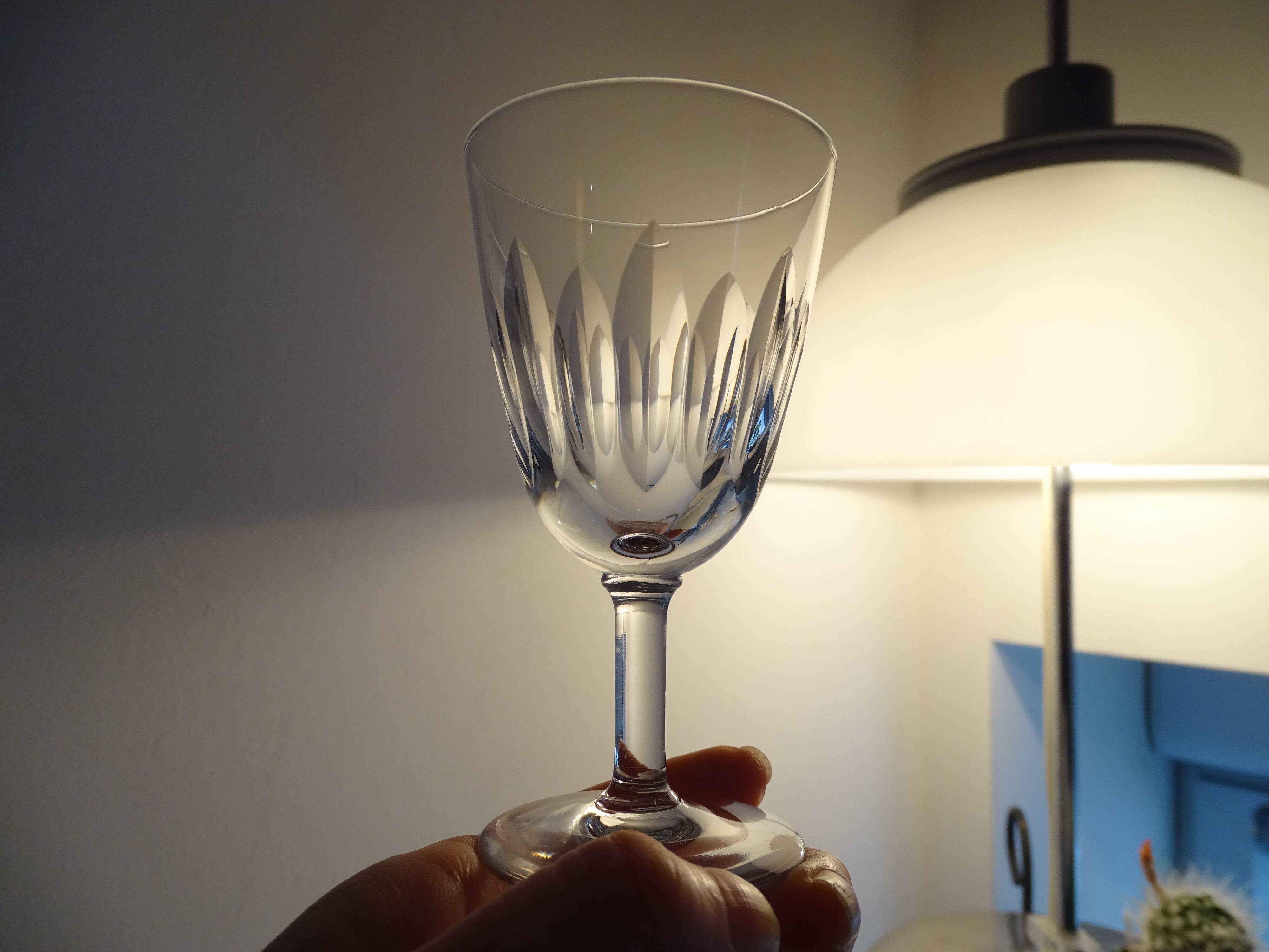 3 old Baccarat crystal cooked wine/port glasses CASSINO model - 11 cm