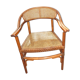 Fauteuil bureau bois courbé et cannage
