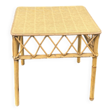 Rattan side table