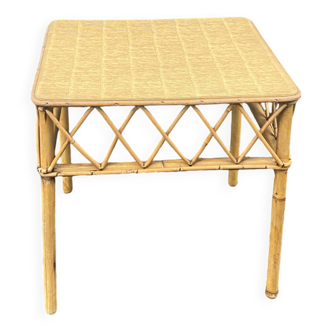 Rattan side table