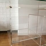 Plexiglas desk and vintage glass