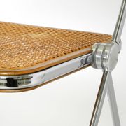 1970s Plia folding chair with Vienna cane by Giancarlo Piretti for Castelli
