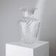 Grand vase en verre transparent par Soffiera Parise - Centre de table vintage italien des années 1970 soufflé à la main