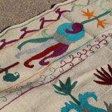 White blue multicoloured kilim suzani rug – 240x170 cm