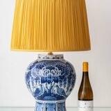 Large Royal Delft ceramic table lamp hand-painted for the 300th anniversary, 1953.