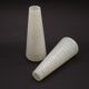 Pair of French vintage retro white opaque patterned glass replacement shades.