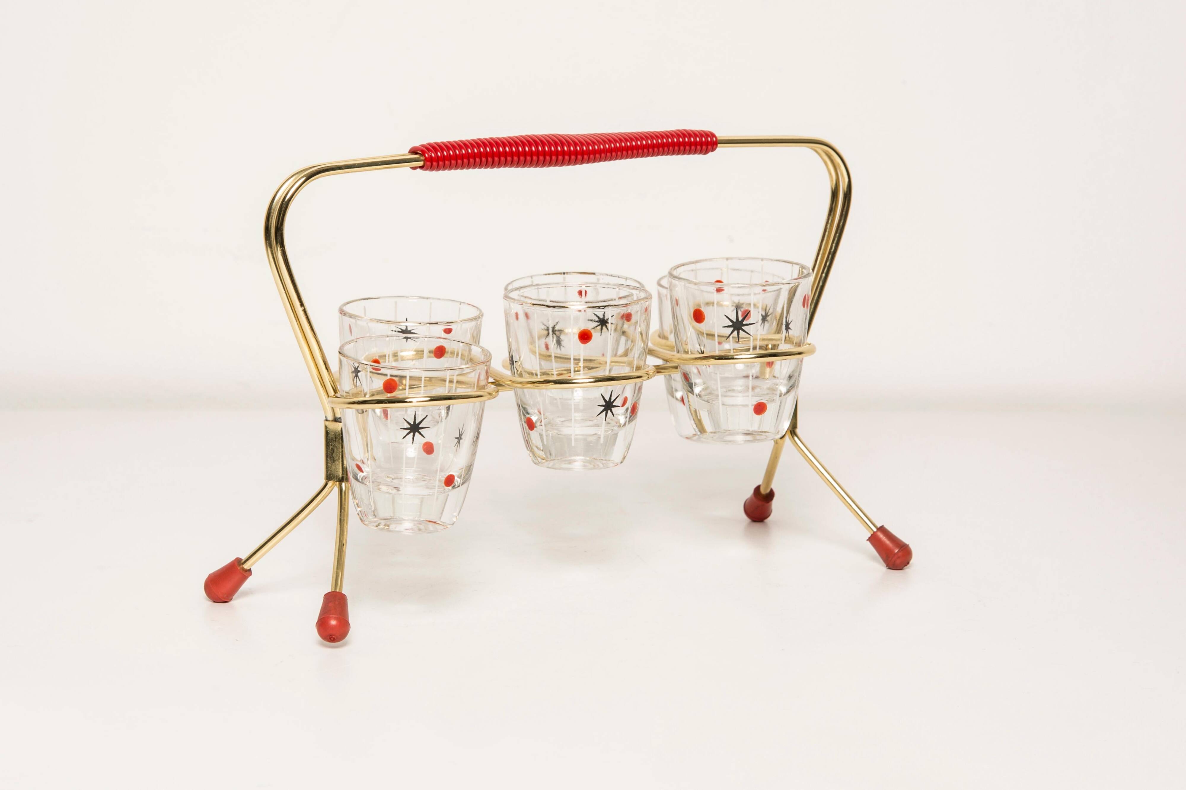Ensemble de six petits verres du milieu du siècle, Europe, années 1960