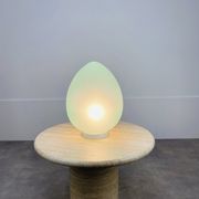Egg lamp Domec pale green glass 70s