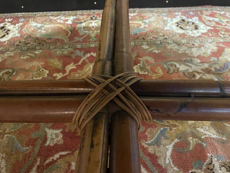 Bamboo and oak garden table