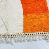 Tapis en laine pure fait main traditionnelle motifs colorés 140 x 260 cm