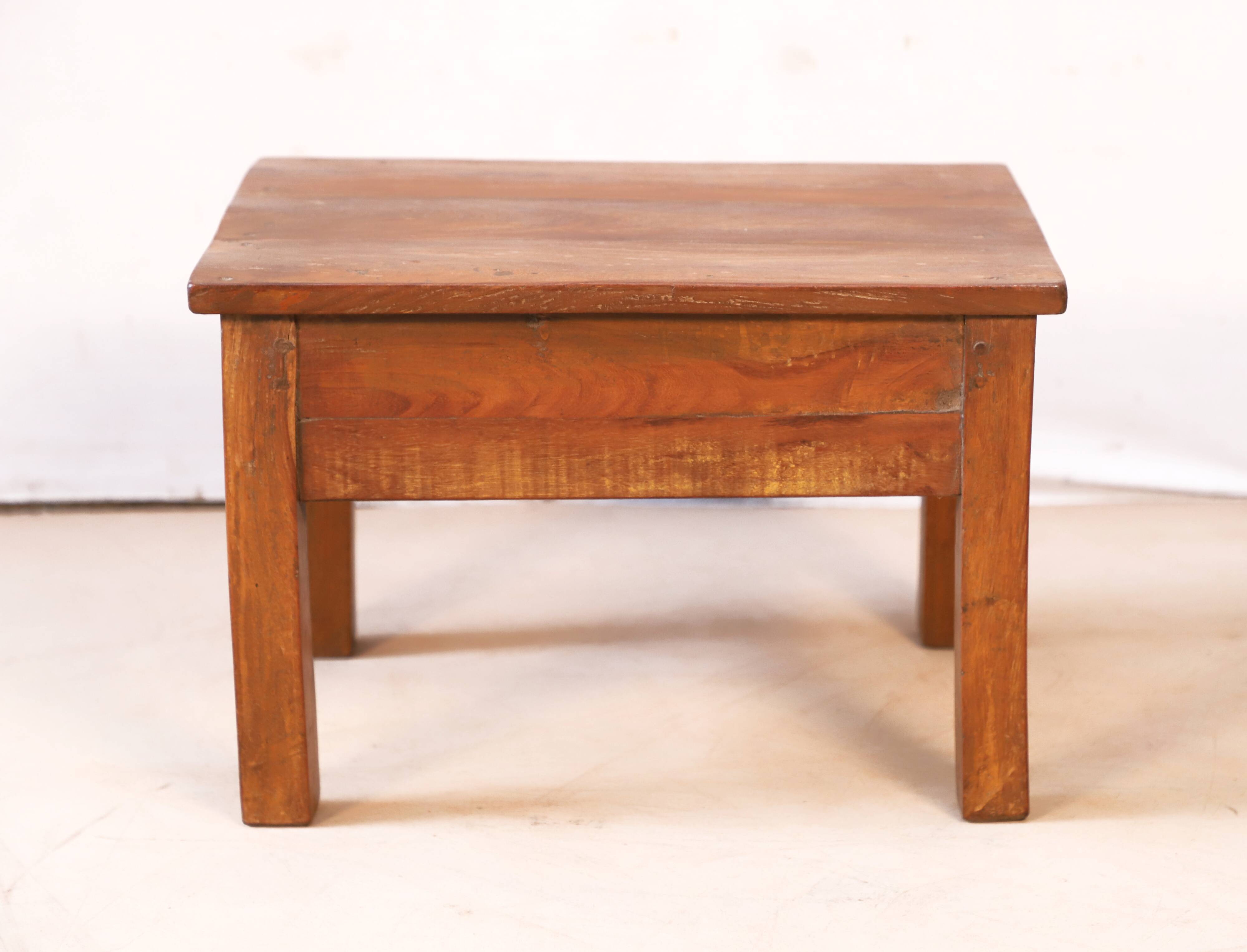 Small bedside table - side table in natural Burmese teak