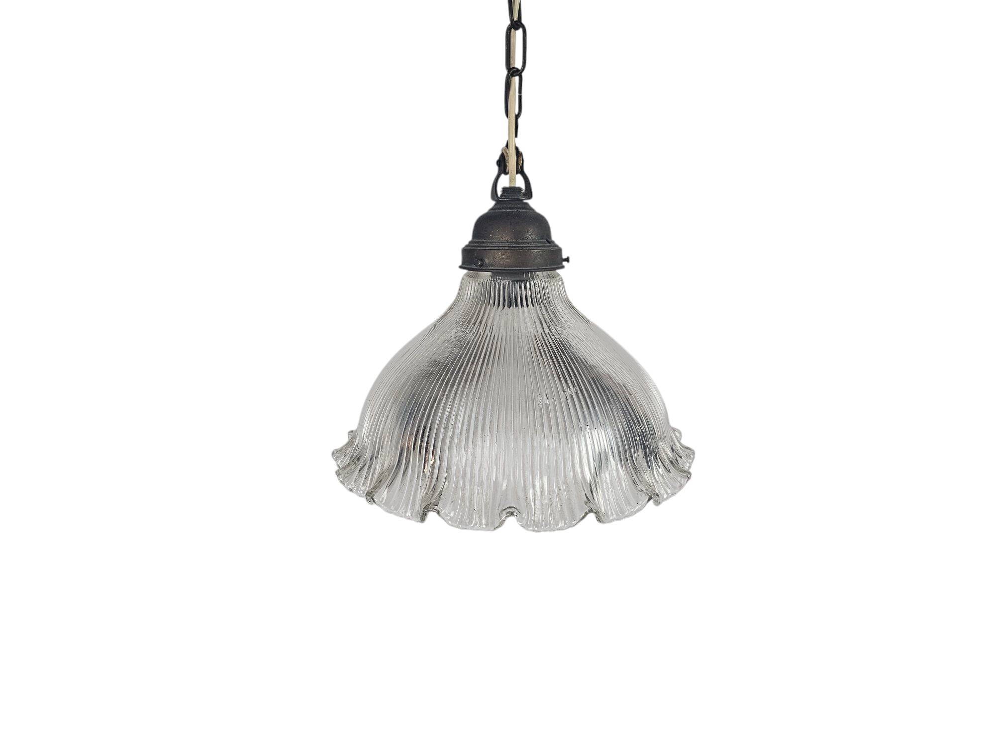 Art Déco - Holophane - suspension - cristal - années 1950