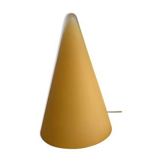 Lampe en verre cône jaune SCE France 1980