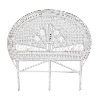 Peacock rattan headboard