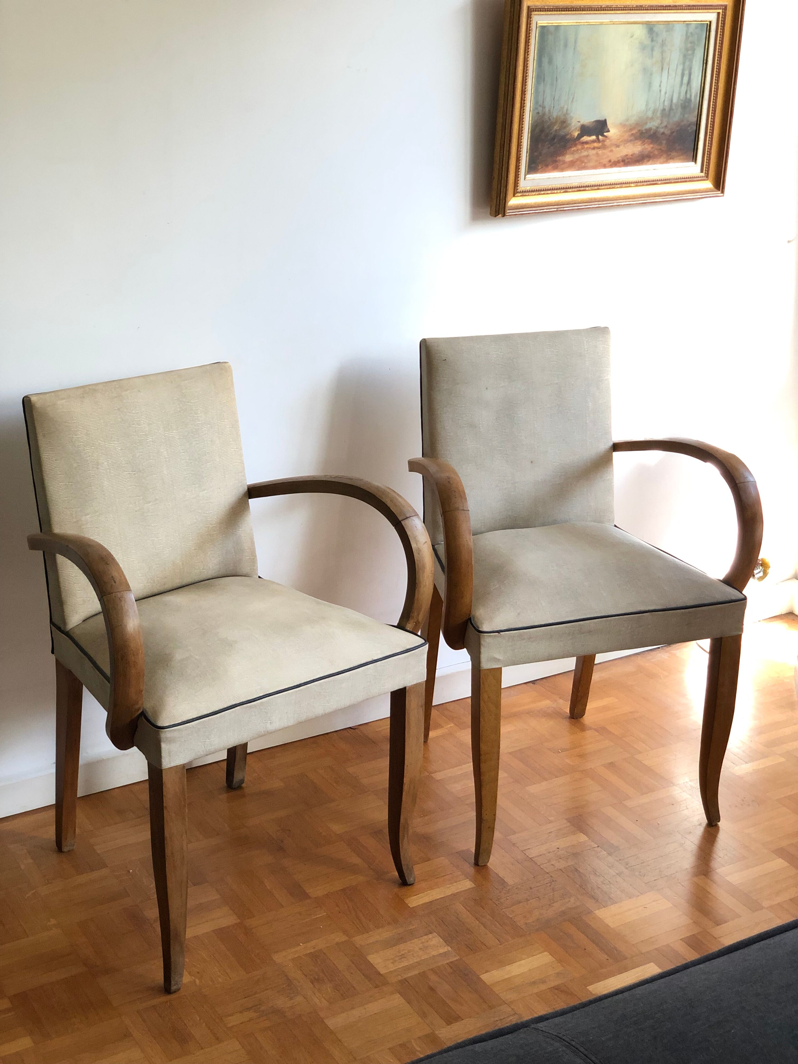 Pair of vintage bridge armchairs