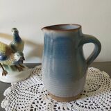 blue enamelled Roger Jacques stoneware pitcher