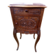 Wood and marble bedside table