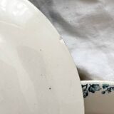 6 assiettes plates en terre de fer «Rose trémière» Gien